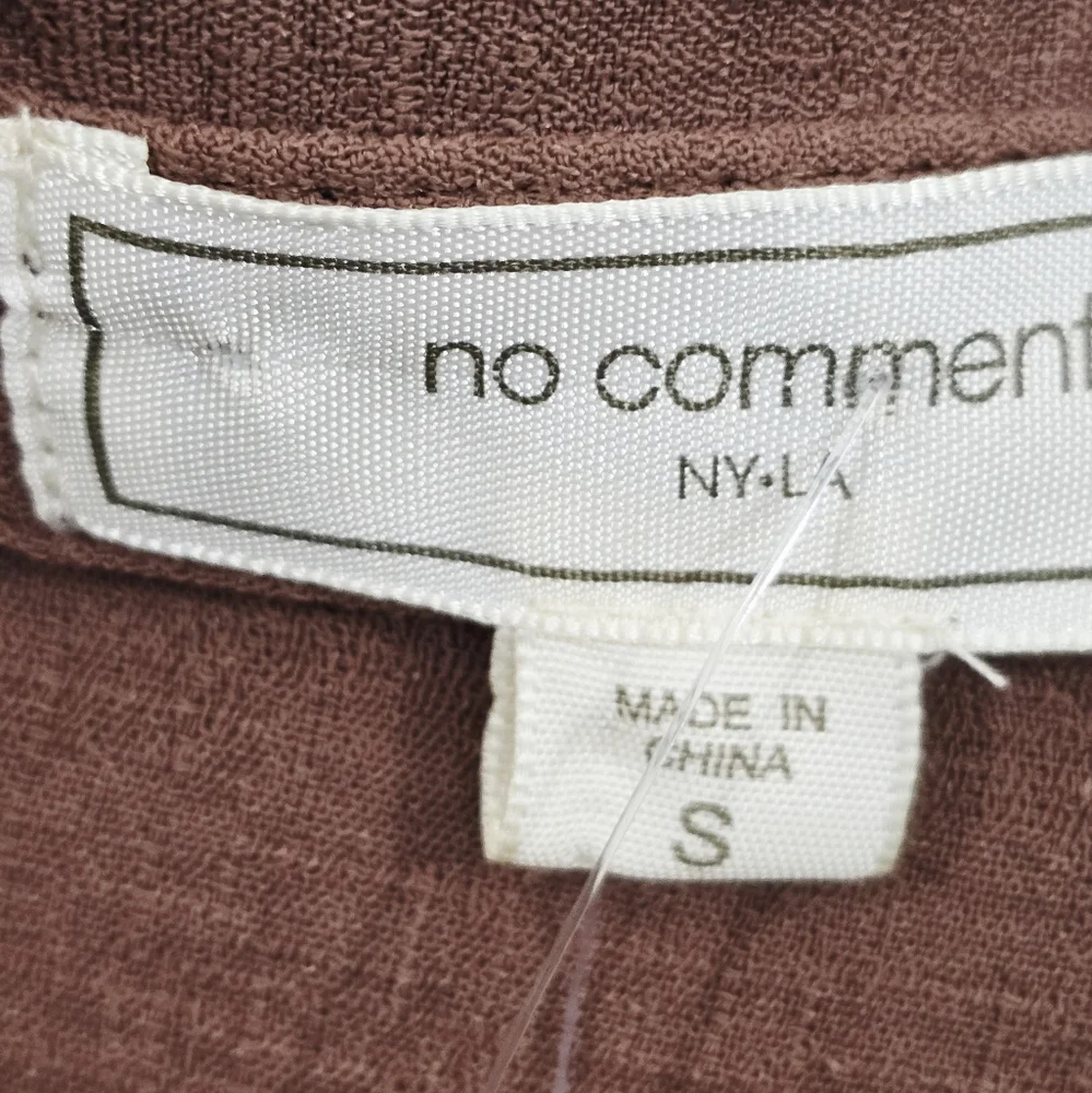 NWT No Comment Chocolate Brown Button Front Blouse - Picture 6 of 8